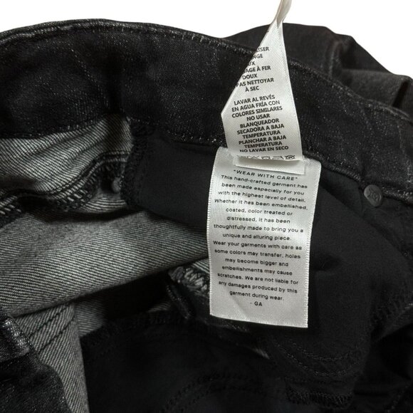 GOOD AMERICAN Good Legs Jeans 8/29 Skinny Black218 Wash Raw Hem Style GL336BT - Picture 14 of 14